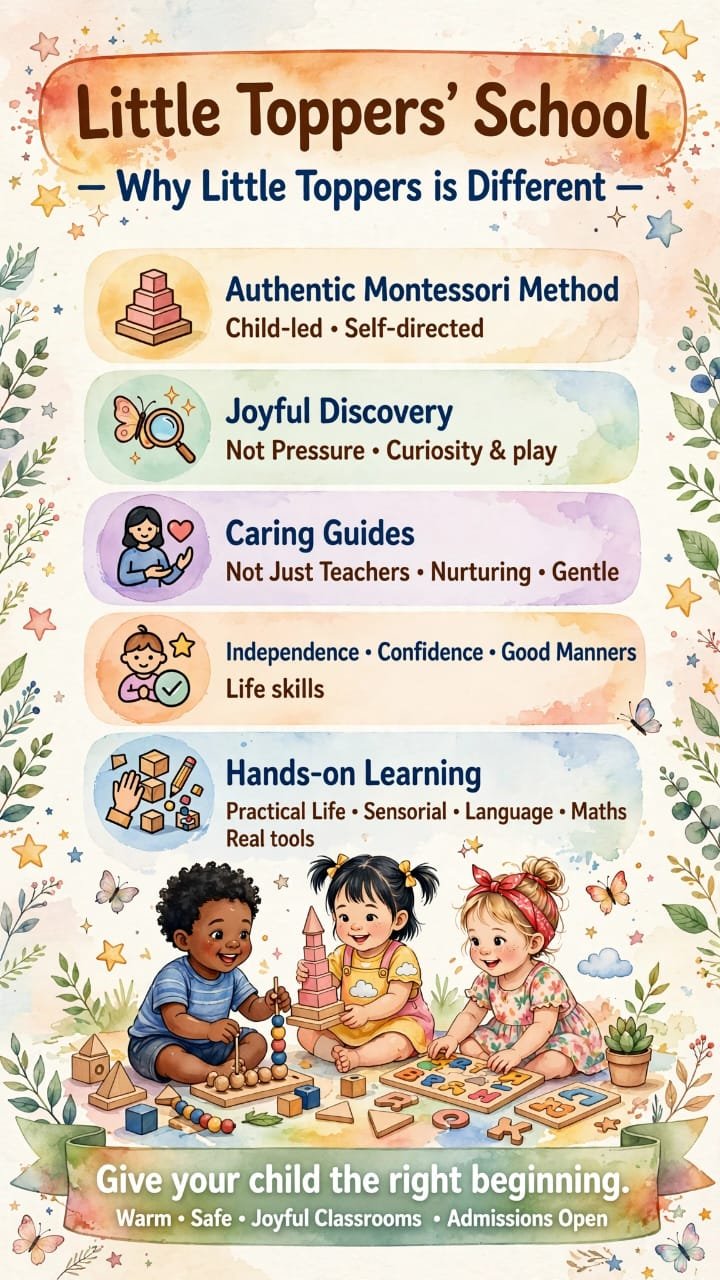 Montessori learning activities at Little Toppers School